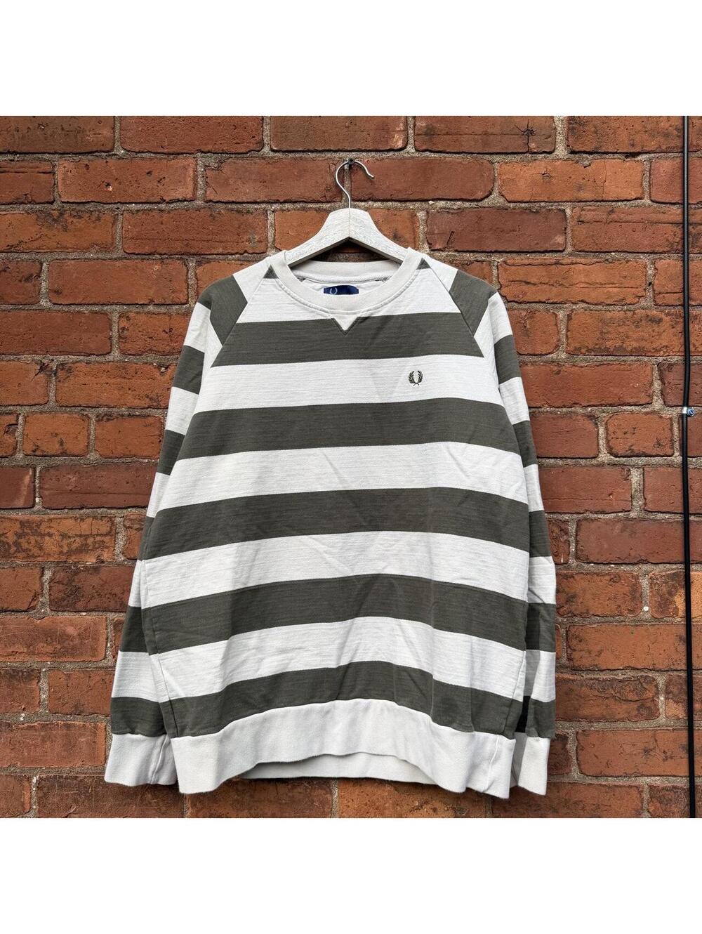 Vintage Fred Perry sportswear striped crewneck sweatshirt L - Picture 4 of 8